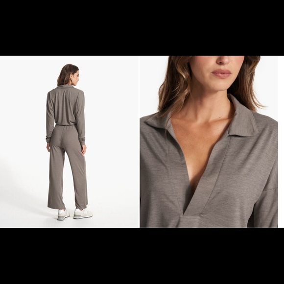 Vuori New With Tags Lux Intentions Jumpsuit Smoke Heather - Picture 3 of 3